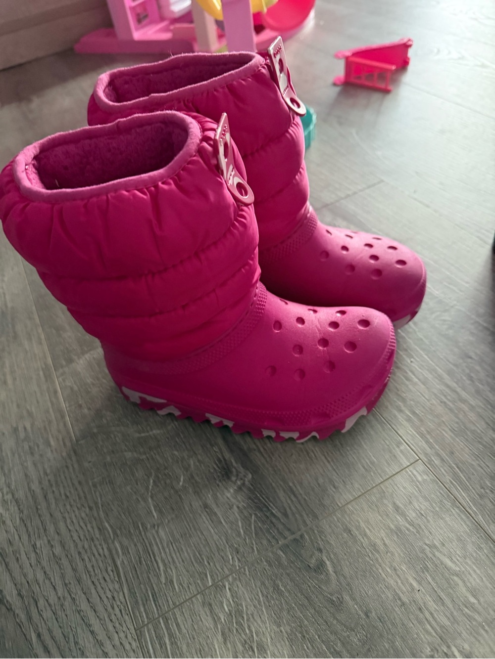 Kids Waterproof Winter Boots in Bright Pink